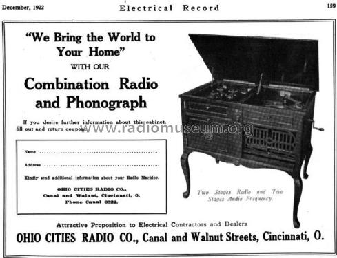 Combination Radio & Phonograph ; Ohio Cities Radio Co (ID = 1606011) Radio