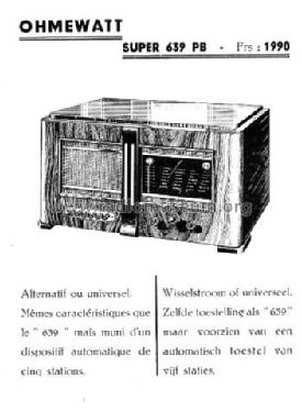 Super 639 PB; OhmeWatt; Brussels (ID = 530365) Radio