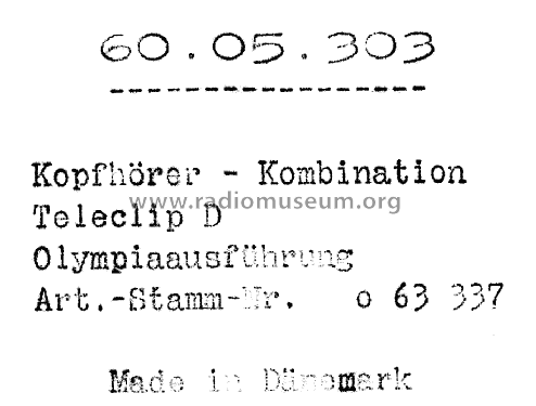 Teleclip D; Olympia Werke, (ID = 1596346) Speaker-P