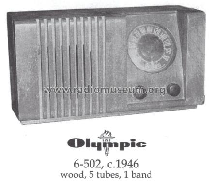 6-502 ; Olympic Radio & (ID = 1455046) Radio