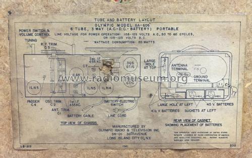 6A-606 ; Olympic Radio & (ID = 2031179) Radio