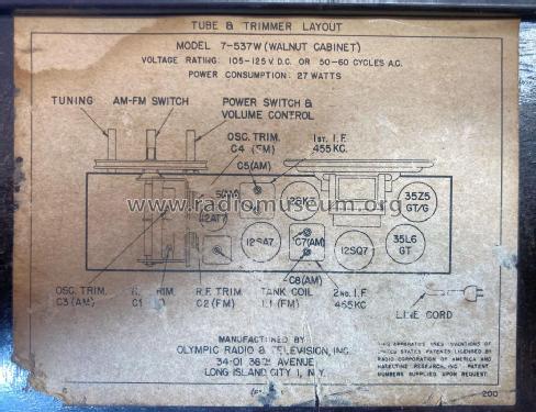 7-537W ; Olympic Radio & (ID = 3092880) Radio