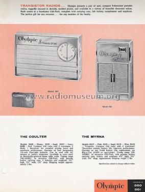 8 Transistor 'The Myrna' 861; Olympic Radio & (ID = 2089431) Radio