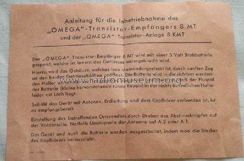 OMEGA Transistor Empfänger 8MT; Omega; Trossingen, (ID = 1660325) Radio