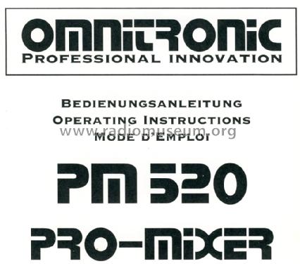 Pro-Mixer PM-524; Omnitronic (ID = 1638438) Ampl/Mixer