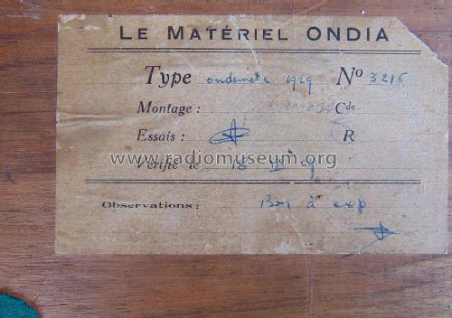 Ondemètre - Contrôleur d'ondes ; Ondia Le Matériel; (ID = 1811481) Equipment