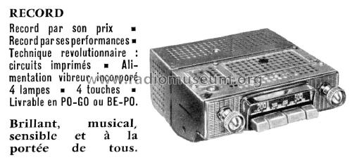 Record ; Ondia Le Matériel; (ID = 1992759) Car Radio