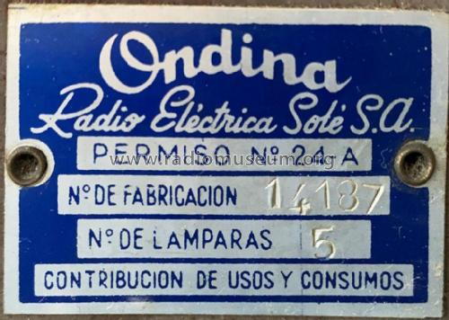 R-245; Ondina Radio (ID = 2628123) Radio