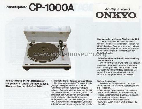 CP-1000A; Onkyo, Osaka Denki (ID = 589242) Enrég.-R