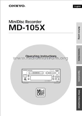 MiniDisc Recorder MD-105X; Onkyo, Osaka Denki (ID = 1564717) Enrég.-R