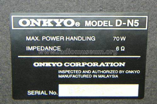 Speaker System D-N5; Onkyo, Osaka Denki (ID = 1990578) Speaker-P