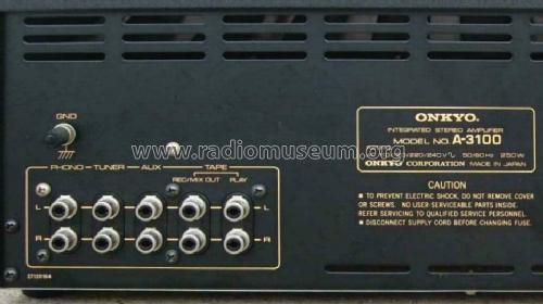 Stereo Amplifier A-3100; Onkyo, Osaka Denki (ID = 1180453) Ampl/Mixer