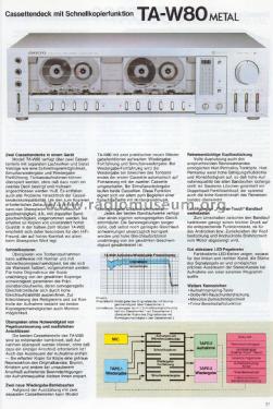 Specifications of ONKYO TA-W880 Onkyo / Onkyo