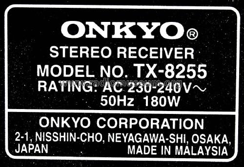 Stereo Receiver TX-8255; Onkyo, Osaka Denki (ID = 2251671) Radio