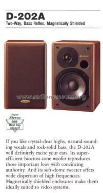 Two-Way Speaker System D-202A Speaker-P Onkyo, Osaka Denki