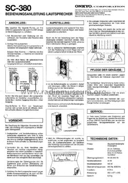 3-Wege-Box SC-380; Onkyo, Osaka Denki (ID = 3032429) Speaker-P