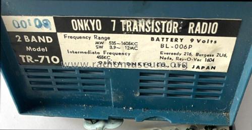 7 Transistor TR-710; Onkyo, Osaka Denki (ID = 2927879) Radio