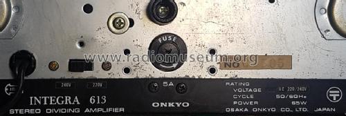 Integra Stereo Dividing Amplifier 613; Onkyo, Osaka Denki (ID = 2643356) Ampl/Mixer