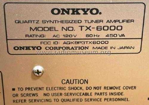 Quartz Synthesized Tuner Amplifier TX-6000; Onkyo, Osaka Denki (ID = 2705436) Radio