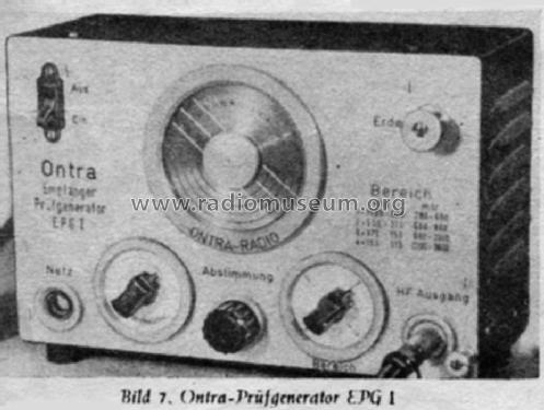 Empfänger-Prüfgenerator EPG I ; Ontra - Werkstätten; (ID = 438744) Equipment