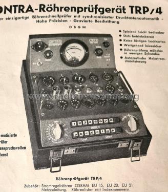 Röhrenprüfgerät TRP/4; Ontra - Werkstätten; (ID = 3107968) Equipment