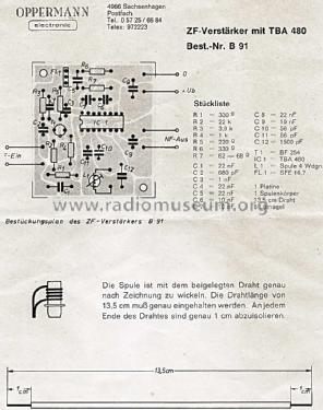 ZF-Verstärker mit TBA480 Best.-Nr. B91; Oppermann Electronic (ID = 1577527) Kit