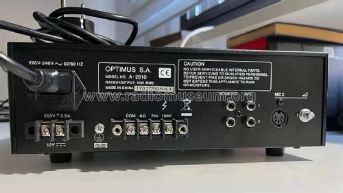 Public Adress Amplifier A-2010; Optimus; Gerona (ID = 3123767) Ampl/Mixer