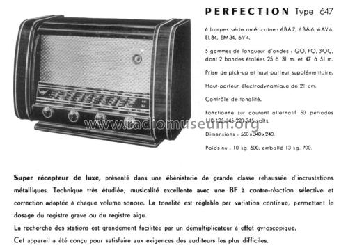 Perfection 647; ORA, Oradyne, Gérard (ID = 1418401) Radio