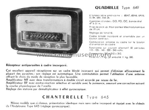 Quadrille 649; ORA, Oradyne, Gérard (ID = 1417992) Radio