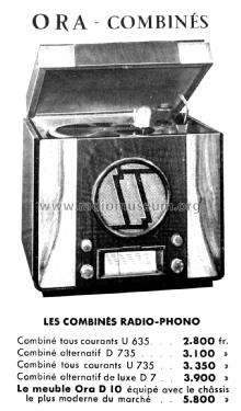 Combiné Radio-Phono D735; ORA, Oradyne, Gérard (ID = 2197423) Radio