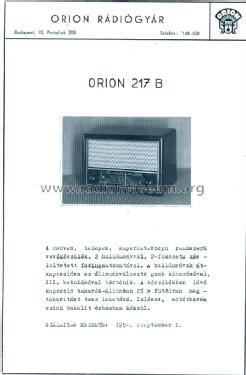 217B; Orion; Budapest (ID = 2241607) Radio