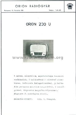 230U/010; Orion; Budapest (ID = 1497931) Radio