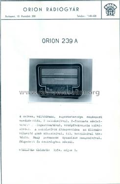 239A; Orion; Budapest (ID = 2241611) Radio