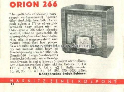 266; Orion; Budapest (ID = 384302) Radio