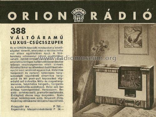 388; Orion; Budapest (ID = 1807866) Radio