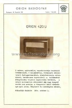 420U; Orion; Budapest (ID = 1529558) Radio