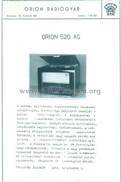 520AG; Orion; Budapest (ID = 2239002) Radio