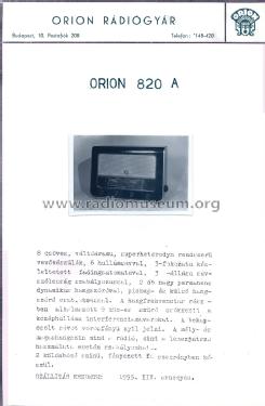 820A; Orion; Budapest (ID = 1504034) Radio