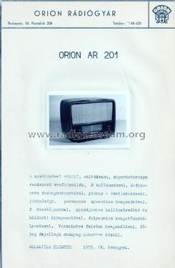 AR201; Orion; Budapest (ID = 2236414) Radio