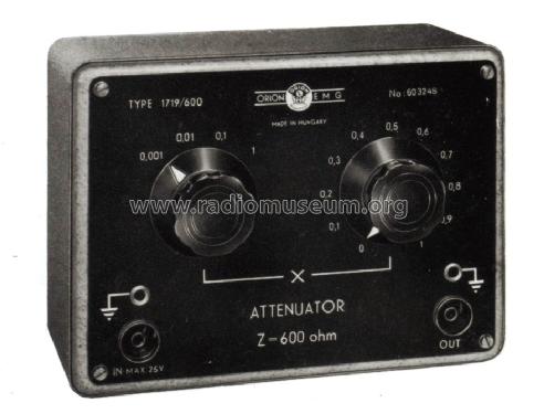 Decade Attenuator 1719/600; Orion; Budapest (ID = 1344573) Equipment