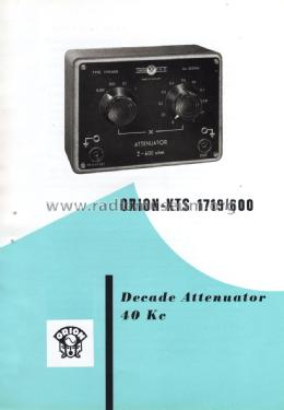 Decade Attenuator 1719/600; Orion; Budapest (ID = 1344574) Equipment