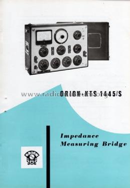 Impedance Measuring Bridge 1445/S; Orion; Budapest (ID = 1343873) Equipment