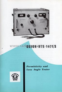 Permittivity and loss Angle Tester 1471/S; Orion; Budapest (ID = 1343886) Equipment