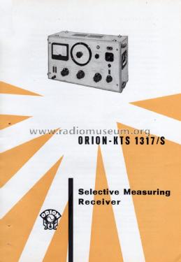 Selective Measuring Receiver 1317/S; Orion; Budapest (ID = 1345113) Equipment