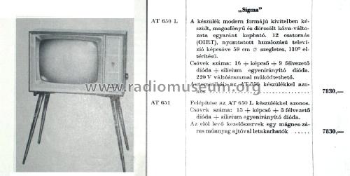 Sigma AT650L; Orion; Budapest (ID = 1586213) Television