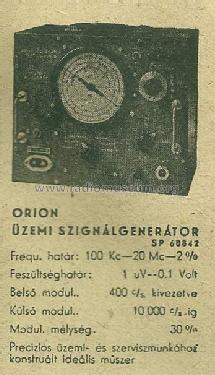 Üzemi Signál Generátor / Brand Signal Generator SP60842; Orion; Budapest (ID = 1438504) Equipment