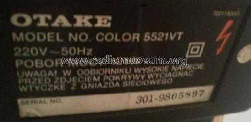 Otake Color 5521VT; Orion Electric Co., (ID = 1813338) Television