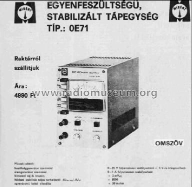 Stable Power Supply OE 71/TR9111; Orvosi Müszer (ID = 589839) A-courant