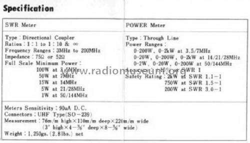 SWR & Power Meter SWR-200; Osker Block (ID = 1291028) Amateur-D