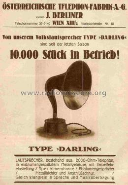 Trichterlautsprecher Darling ; ÖTAG; (ID = 1095073) Speaker-P